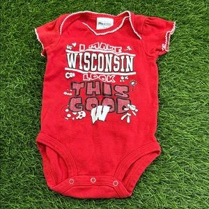 Baby Girl Pro Edge Bodysuit - collegiate Wisconsin Badgers